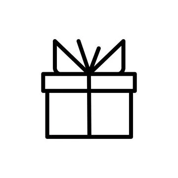 Festive gift box icon with bow isolated Stock Illustration