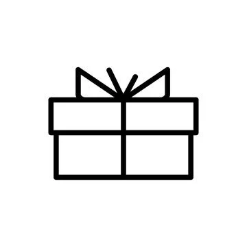 Festive gift box icon with bow isolated Stock Illustration