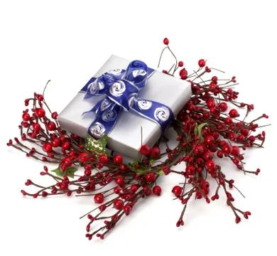 Festive gift box Stock Photos