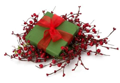 Festive gift box Stock Photos