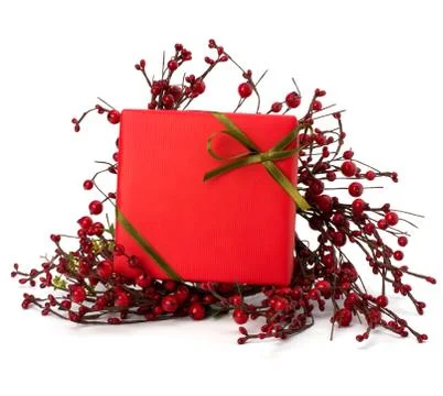 Festive gift box Stock Photos