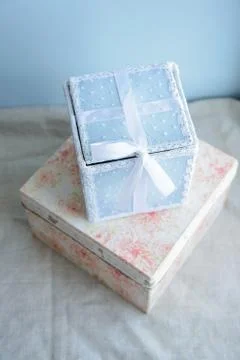 Festive gift box Stock Photos