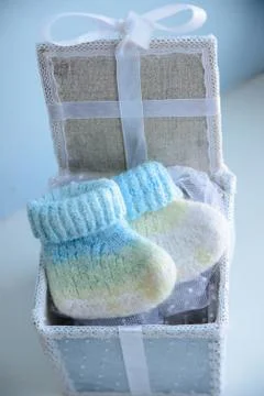Festive gift box Stock Photos