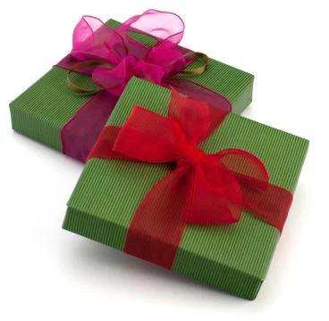 Festive gift box stack 库存照片