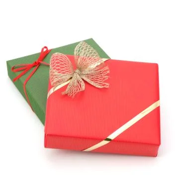 Festive gift box stack 스톡 사진