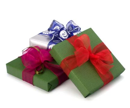 Festive gift box stack Photos