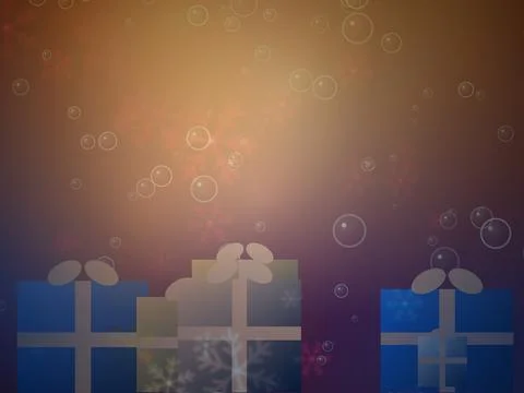 Festive Gift Boxes with Winter Elements Stockillustratie
