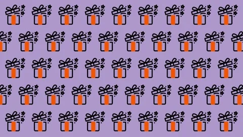 Festive Gift Pattern - A Seamless Celebration of Giving. Stock Footage 325376341