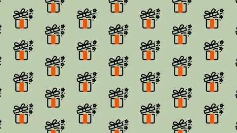 Festive Gift Pattern - A Seamless Celebration of Giving. Stock Footage 325376437