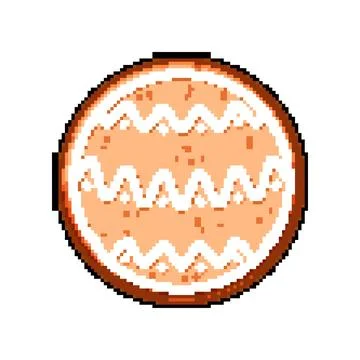 Festive gingerbread pixel art vector illustration Stock Illustration