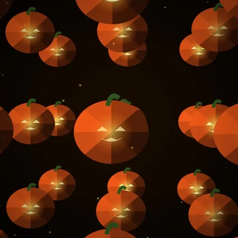 Festive glowing carved pumpkin pattern perfect for Halloween autumn seasona.. Stock Footage 345691007