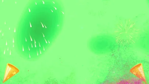 Festive golden party poppers exploding with vibrant confetti against a glowing Vídeo Stock 344240387
