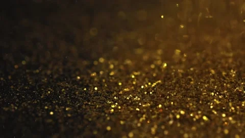On festive golden sequins defocus bokeh Stock Footage 234652401