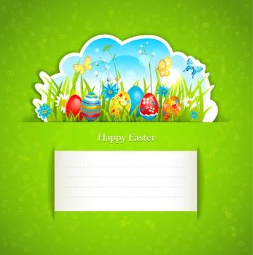 Festive green easter background Stock Illustration