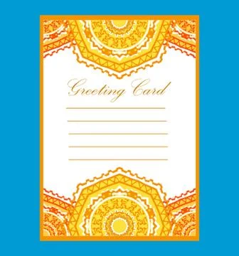 Festive greeting card template vector pattern a mandala.Floral ethnic ornamen Stock Illustration
