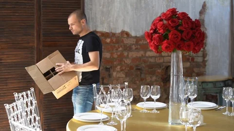 In the festive hall of the restauran Stock Footage 103469790