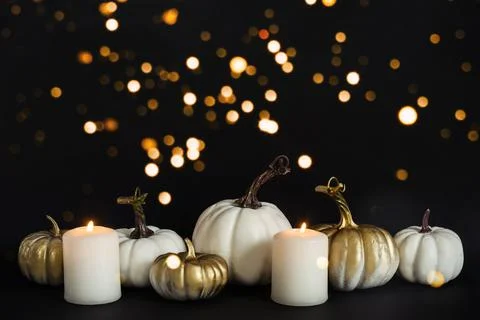 Festive Halloween or Thanksgiving Day composition for your design. Shining Stock Photos