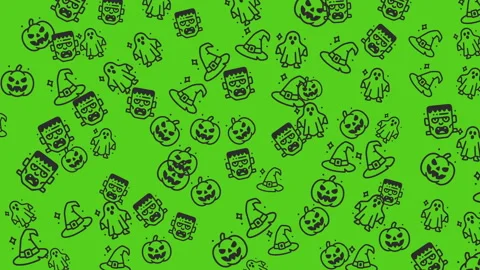 Festive Halloween pattern with pumpkins ghosts and spooky elements 스톡 동영상 319315940