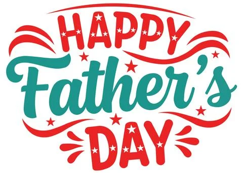 Festive hand drawn calligraphic text design for Father's Day card, banner, or Stock Illustration