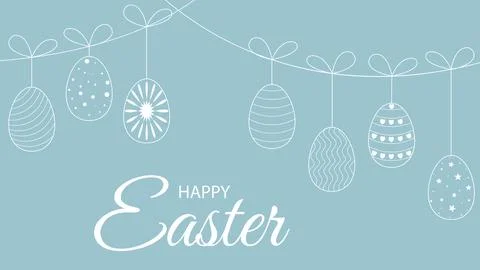 Festive Happy Easter banner vector graphic Stock Illustration