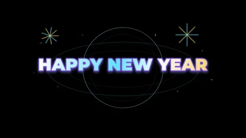 Festive Happy New Year Firework Holiday Greeting Animation Video stock 333782110