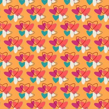 Festive Hearts, seamless pattern Stock Illustration
