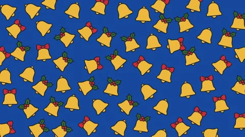 Festive holiday pattern with bells holly and bows for seasonal design Stock Footage 319323793