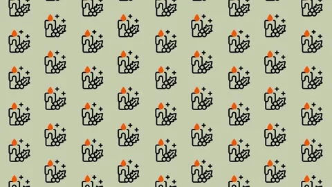 Festive Holiday Pattern - Candles and Decorations for Celebrations. Video stock 325376720
