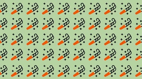 Festive Holiday Pattern with Candy Canes and Snowflakes. Stock Footage 325388987