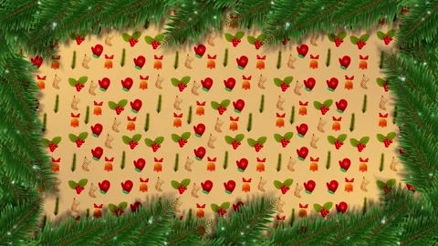 Festive holiday pattern frame Stock Footage 321199010