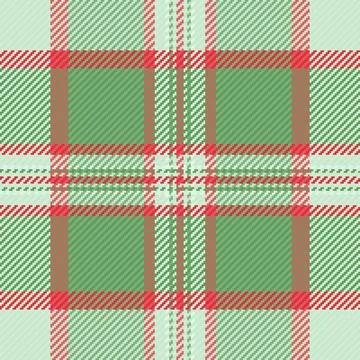 This festive holiday plaid pattern features a classic tartan design with red, Stock Illustration
