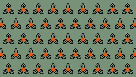 Festive Holly Berry Pattern - A Christmas Pixel Art Design. Stock Footage 325376735