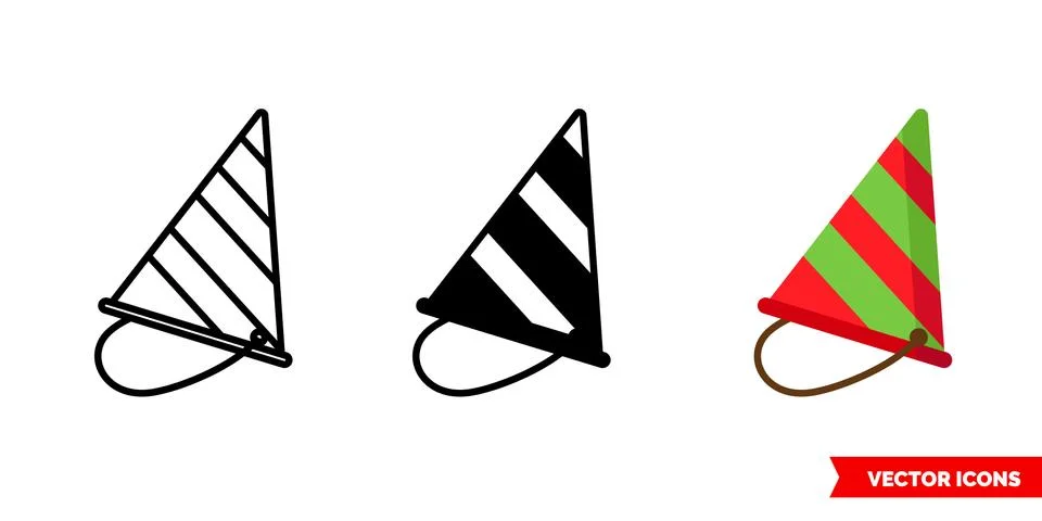 Festive icon of 3 types. Isolated vector sign symbol. Stock Illustration