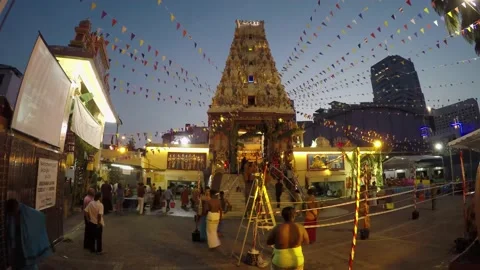 Festive Indian Temple on Time Lapse Stock Footage 157082257