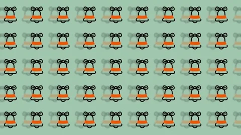 Festive Jingle Bells Pattern - A Cheerful Holiday Background. Stock Footage 325376882