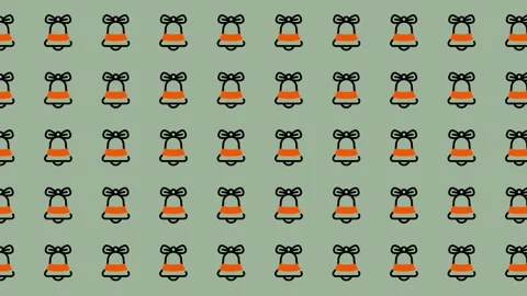 Festive Jingle Bells Pattern for Holiday Season Backgrounds and Designs. Stock Footage 325376804