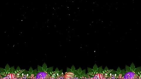 Festive landscape with falling snow and pine garland Stock Footage 323622688