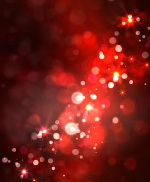 Festive light background with bokeh and stars Stock Illustration