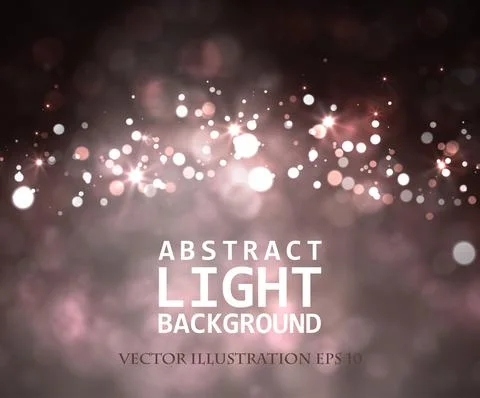 Festive light background with bokeh and stars Stock Illustration