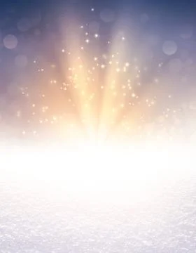 Festive light explosion on snow Stock-Fotos