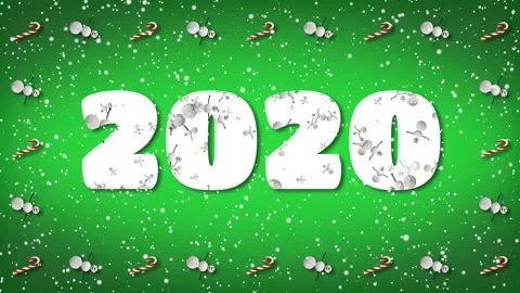 Festive Loop with "2020" Text. Snowman and Candy Cane Frame. Stock Footage 116444616