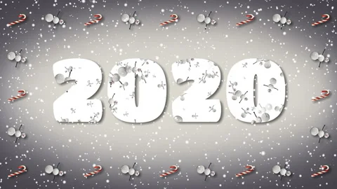 Festive Loop with "2020" Text. Snowman and Candy Cane Frame. Stock Footage 116446326