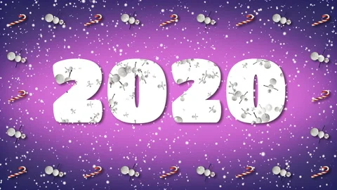 Festive Loop with "2020" Text. Snowman and Candy Cane Frame. Stock Footage 116446458