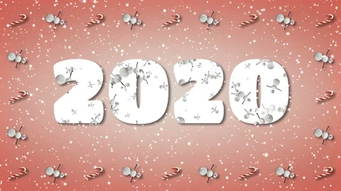 Festive Loop with "2020" Text. Snowman and Candy Cane Frame. Stock Footage 116447413