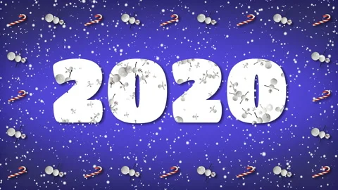 Festive Loop with "2020" Text. Snowman and Candy Cane Frame. 스톡 동영상 116447584
