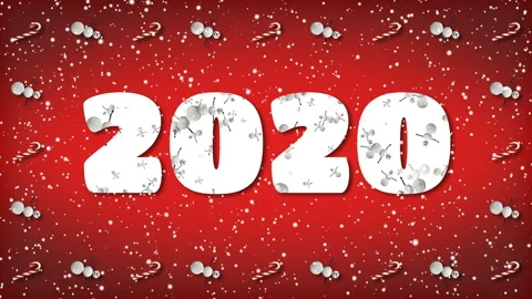 Festive Loop with "2020" Text. Snowman and Candy Cane Frame. Stock Footage 116448373