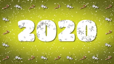 Festive Loop with "2020" Text. Snowman and Candy Cane Frame. Stock Footage 116448485