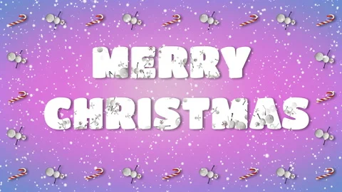 Festive Loop with "Merry Christmas" Text. Snowman and Candy Cane Frame. Stock Footage 115916564