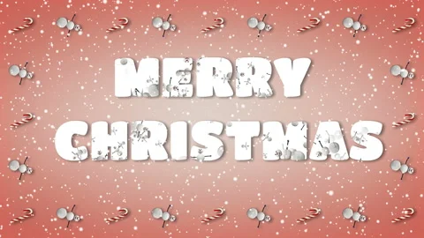 Festive Loop with "Merry Christmas" Text. Snowman and Candy Cane Frame. Stock Footage 115917311