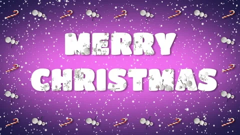 Festive Loop with "Merry Christmas" Text. Snowman and Candy Cane Frame. Stock Footage 115917907